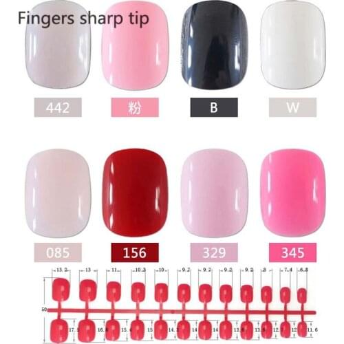 2020 new fashion beautiful candy color Nail finished fake nails short Round head Round head 24pcs 5 section choose
