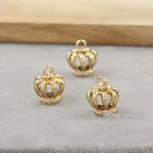 Wholesale 40 pcs/lot UV Gold-color Jewelry Hollow Crown Pendants charms for bracelet necklace DIY jewelry making 80132