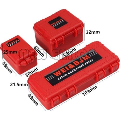 3Pcs Plastic Mini Storage Box Decoration Safety Equipment Cases For 1/10 RC Crawler Car Axial SCX10 90046 Traxxas TRX4 TRX6 HSP