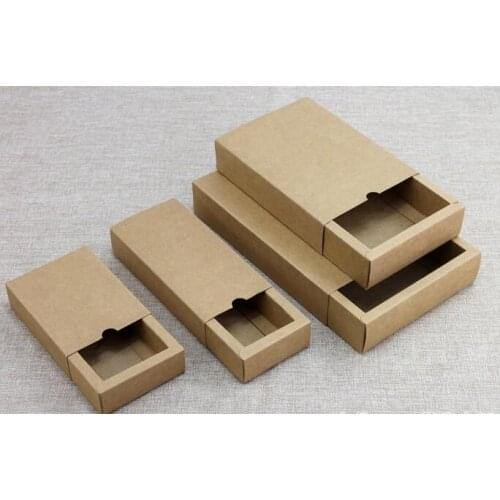 50PCS/Lot Free Shipping Gift box Retail Black Kraft Paper Drawer Box Gift Craft Power Bank Packaging Cardboard Boxes