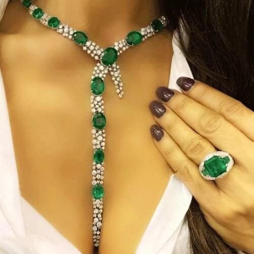 GODKI Luxury Refined Elegant Jewelry Sets Bride Cubic Zirconia Necklace Earrings Noble Women Bridal Wedding Party Show Gift