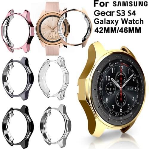 1PC TPU Watch Case For Samsung Galaxy Watch 42mm or 46mm Electroplated Silicone Shell Anti Scratch Shockproof Protective Cover