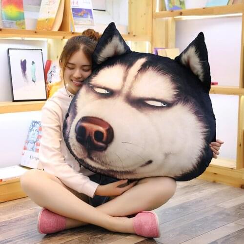 Cute husky chair pillow cushions Plush toys funny pillow Lazy sleeps outdoor chair cushions modern home decor birthday gift