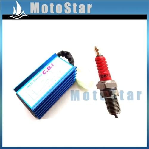 Blue Racing 6 Pin AC Ignition CDI Box Red D8TC Spark Plug For CG 125cc 150cc 200cc 250cc Engine Pit Dirt Motor Bike ATV Quad