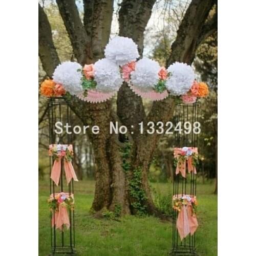 Mixed 30 Colors 14 " 35CM Tissue Paper Pom Poms Paper Flowers Ball Event Party Supplies Wedding Decoration baby shower 50 Pcs