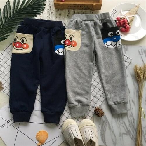 Tonytaobaby Spring and Summer New Boys and Girls Cartoon Big Pocket Casual Long Pants Toddler Pants