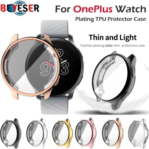 Ultra-Slim TPU Watch Case for OnePlus Watch Silicone Protective Cover Anti Scratch Shell Screen Film For One Plus SmartWatch