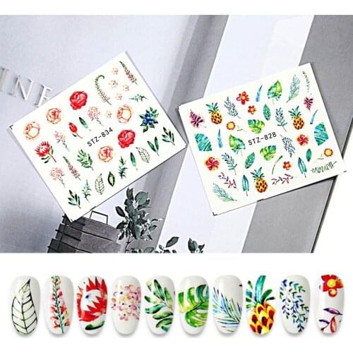Leaf/Flower Series Nail Water Decals Dream Tranfer Stickers for Nails Nail Art Decoration