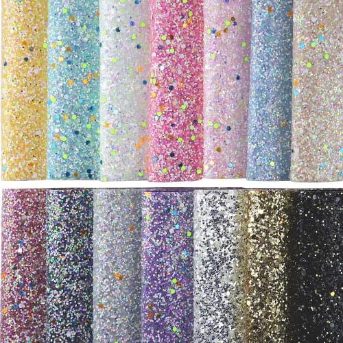30x134cm Roll Glow In The Dark Chunky Glitter Fabric Faux Synthetic Leather Material For Handbags Bows Shoes DIY AY281