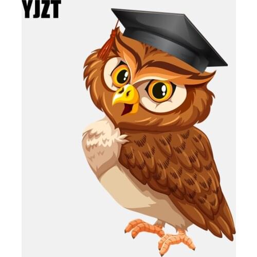 YJZT 9.7CM*15.8CM Cartoon Cute dr Owl PVC Motorcycle Car Sticker 11-01243