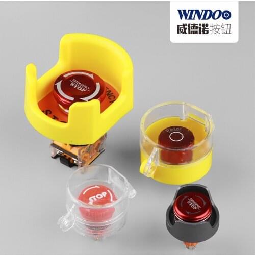 WINDOO 16/19/22mm Emergency Stop Button Protective Cover Waterproof And Dustproof Prevent Wrong Operation With Keyhole Design