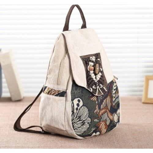 National wind female bag new small shoulder bag original national wind light shoulder bag travel small backpack literary backpac