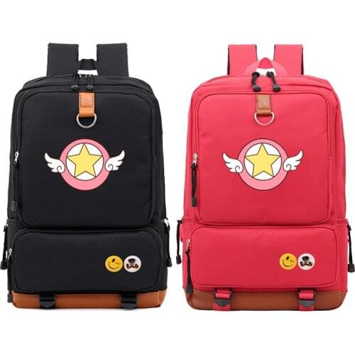 New Preppy Style Card Captor Sakura Women Cute Bagpack Kawaii CardCaptor Printing Backpack Canvas School Bags Mochila Feminina