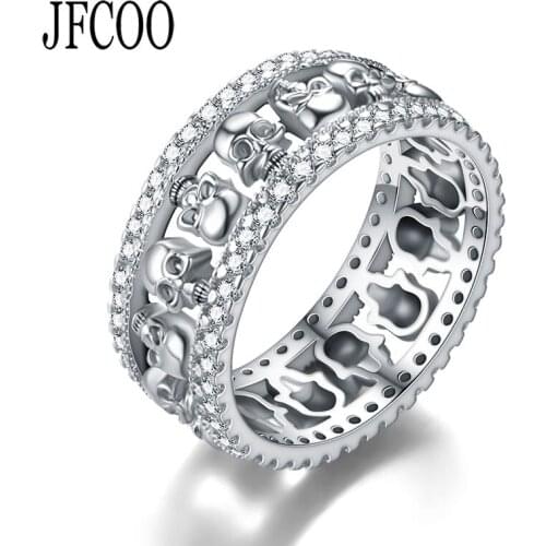 Skull Ring Women Punk Style Fashion Zirconia Ring Jewelry Wedding Valentines Day Dropshipping