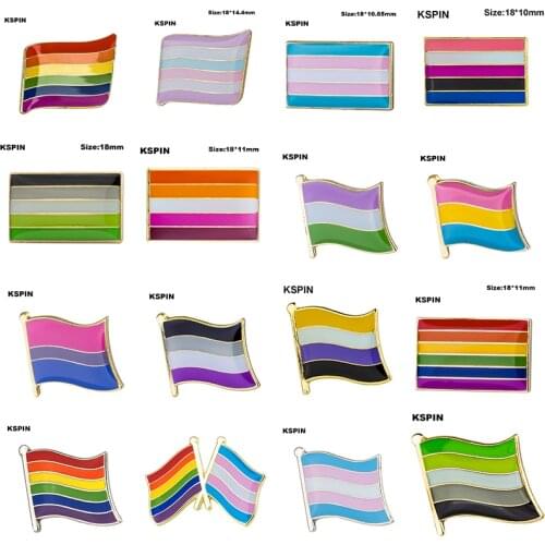 Pride Badge Rainbow Intersex Pride Transgender pride Gender Fluid Aromantic Pride Pin Flag LGBTQ Gay Flag Lapel Pin