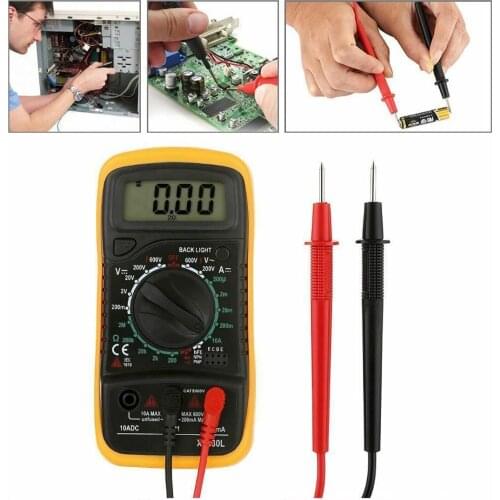 1pc LCD Digital Multimeter With Temperature Measurement AC/DC Voltmeter Ammeter Ohmmeter Tester Current Resistance Multi Tool