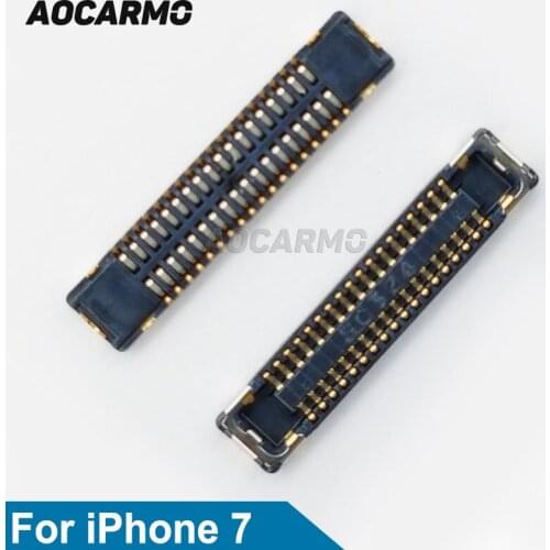 Aocarmo 2Pcs/Lot Front Camera Flex Cable FPC Connector For iPhone 7 4.7" On Motherboard Replacement