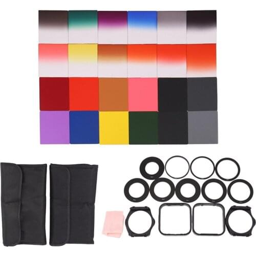 24pcs ND + Graduated Filters + 9pcs Adapter Ring, Lens Hood Filter Holder for cokin p series