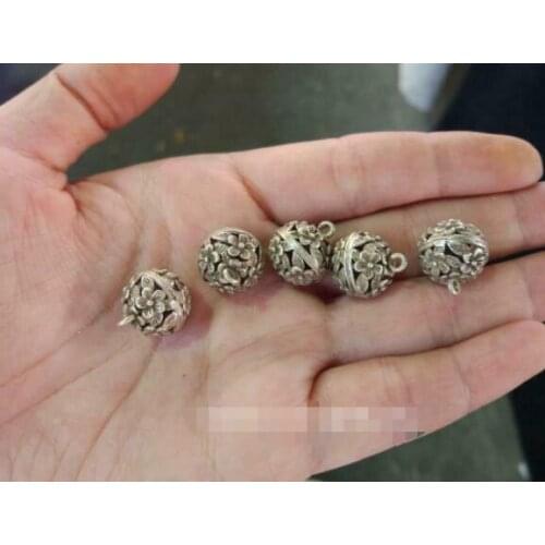 5pcs Antique Ming Qing Dynasty cupronickel flowers blooming rich hollow buttons
