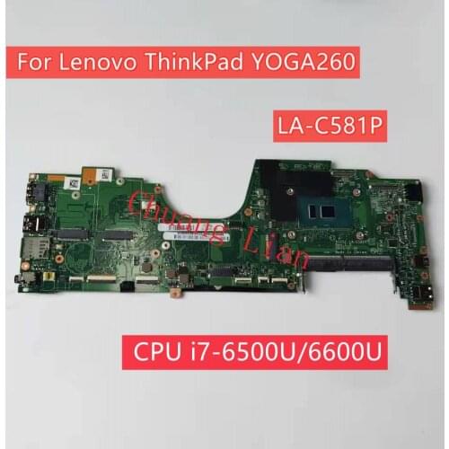 LA-C581P For Lenovo ThinkPad YOGA260 YOGA 260 laptop motherboard LA-C581P with CPU i7-6500U DDR4 100% fully tested