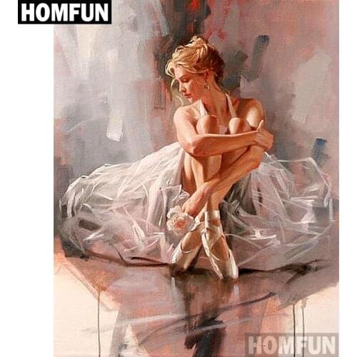 HOMFUN Full Square/Round Drill 5D DIY Diamond Painting "Ballet girl" Embroidery Cross Stitch 5D Home Decor Gift A06887