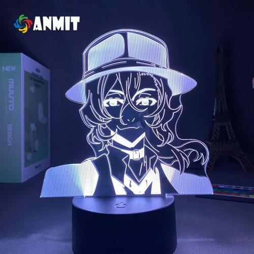 Anime 3D Lamp Bungo Stray Dogs Led Night Light Nakahara Chuuya for Bedroom Decor Gift