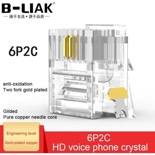 B-LIAKRJ11 Plug 6P2C Phone Modular Telephone Cord Connector Adapter Crimp Telephone Internet Modular Plug Jack