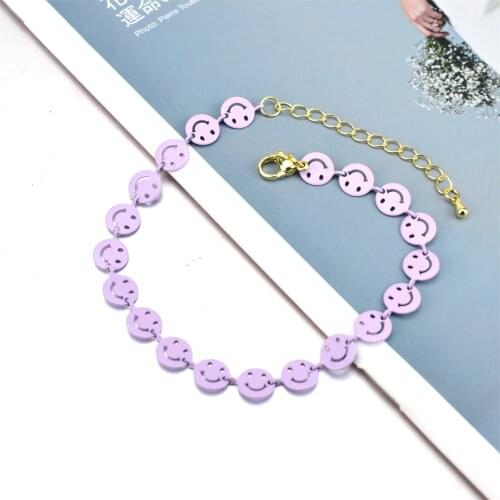 Smile Paint Bracelet Smiley Face Jewelry Jewelry Fashion Beach Bracelet Ladies Trend Sweet Wind Multicolor Chain