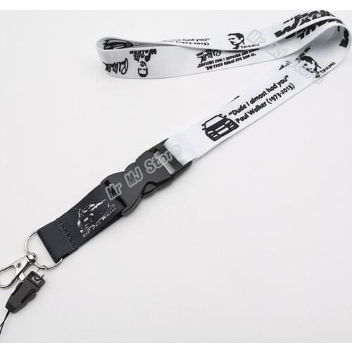 New Hot Sale Paul Walker Badge Fashion Tags Employees Card Lanyard Keychain Nylon Embroidery JDM Motorcycle Auto Accessories