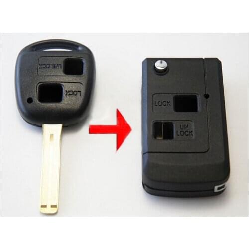 2 Buttons Modified Folding Flip Remote Key Shell For Lexus Blanks Uncut Blade Car Key Case Blanks