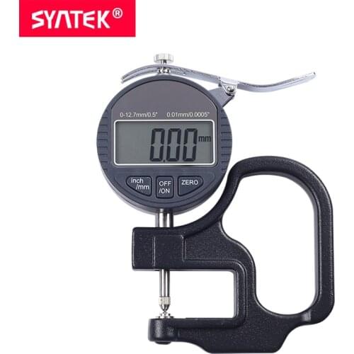 Syntek 12.7mm 0.5inch Electronic Digital Thickness Gauge Precision 0.01/0.001mm Micron Thickness Indicator Digital Round Head CE
