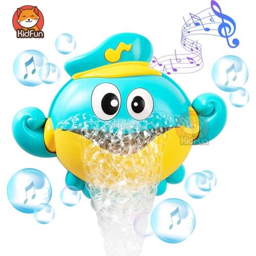 Baby Bath Toys Bubble Machine Crabs Frog Music Kids Bath Toy Bathtub Soap Automatic Bubble Maker Baby Bathroom Toy for Children