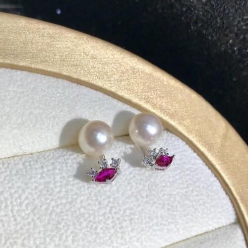 Lip Design 925 Sterling Silver Earrings Findings Settings Base Mountings Parts Mounts for Coral Pearls Agate Crystal Stones Jade