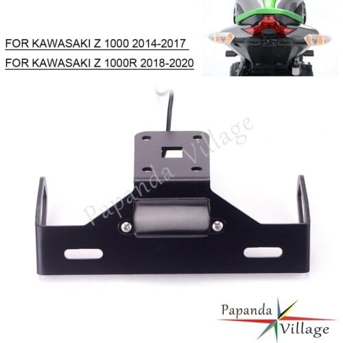 For KAWASAKI Z1000 2014-2017 Z1000R 2018-2020 Registration Plate License Number Frame Bracket Holder w/LED Licence Plate Light