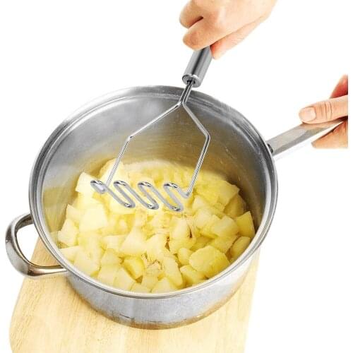 HILIFE Potato Crusher Stainless Steel Wave Shape Potato Masher Kitchen Tool Durable