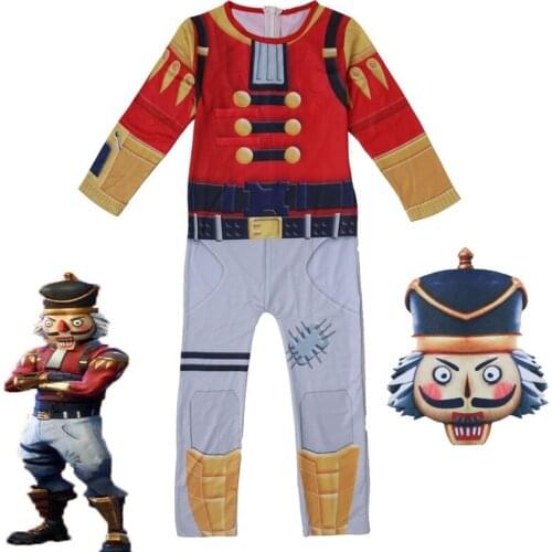 Halloween Nutcracker Cosplay Costume Boys Christmas Carnival Children Show Crackshot Clothes Jumpsuit Mask Boys Cosplay Clothing