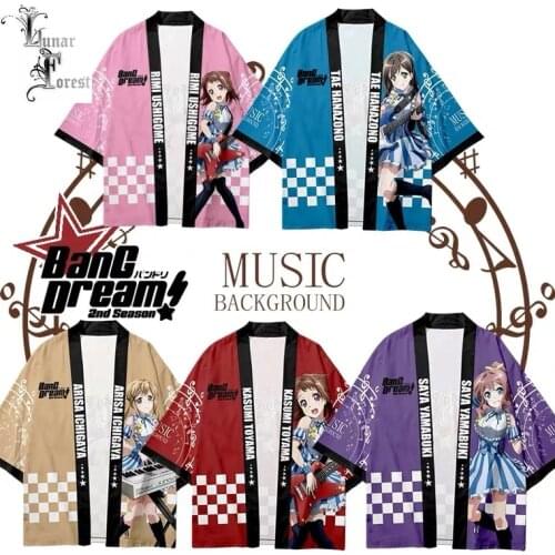 Kawaii Cute BanG Dream! 3D Printing Japanese Kimono Haori Yukata Women/Men Fashion Summer Casual Cool Short Sleeve Streetwear