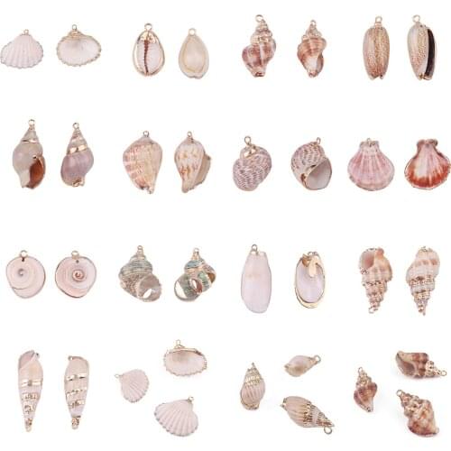 Hot Sale 2pcs Shell Pandent Natural Fresh Color Necklace Pandents Accessories For Women Decration DIY Handmade Jewerly Making