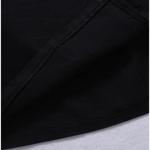 L93F Korean Style Black Package Hip Skirts Slit Irregular Hem Pencil Micro Mini Skirt