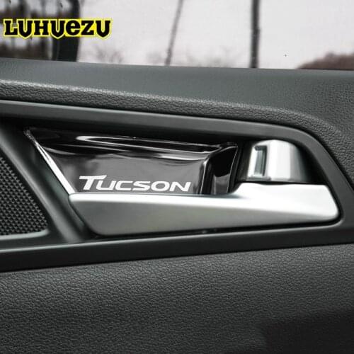 Stainless Steel Material Interior Door Handle Bowel Protective Cover For Hyundai Tucson 2015 2016 2017 2018 Accessories