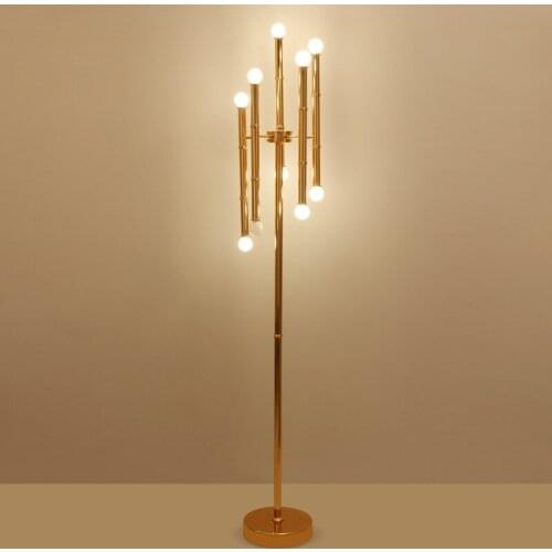 Nordic Metal Bamboo Floor Lamp Stainless Steel Gold Led Desk lamp Modern Restaurant Light For Parlor Study Bedroom Home Dec G902