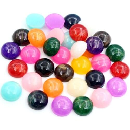 New New New 40pcs/lot 12mm Mix Colors Flat back Resin Cabochons Cameo For Charms Bracelet Necklace