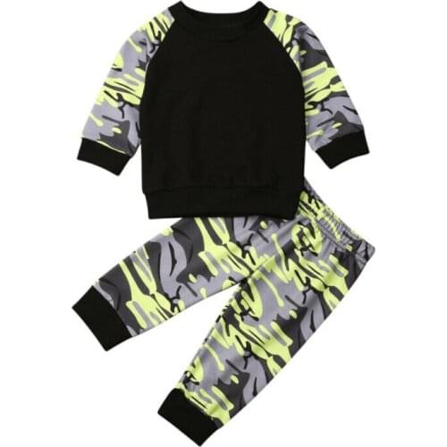 Newborn Baby Boy Clothes Camouflage Tops Long Sleeve Pullover Sweatshirt+Leggings Pants Outfit Tracksuit 0-3Y
