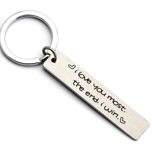 Gift For Girlfriend Boyfriend Letter Keychain I Love You Most The End I Win Present Party Favor Valentines Day Gift Anniversary