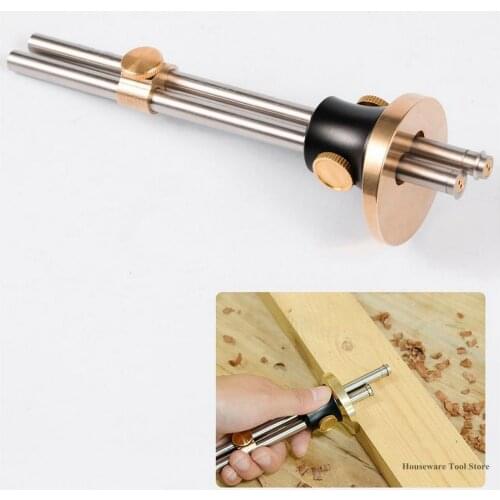 Wheel Marking Gauge European Stainless Steel Double Head Mortise Gauge Woodworking Dovetail Marker Scribe Wood Marking Tool New