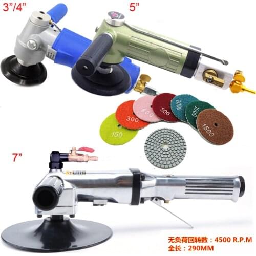 3" 4" 5" 7" Hand-Held Pneumatic Water Feed Sander for stone metal tile air polisher wet stone marble granite