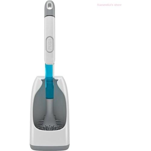 Neko TPR Bristles Toilet Cleaning Brush Toilet Bowl Brush with Liquid Outlet Push Button Control Deep Cleaning Toilet Brush