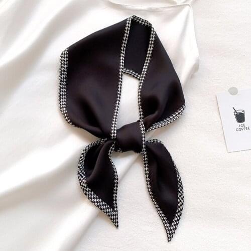 Silk Scarf Fashion Satin Print Neck scarf Women Headscarf Kerchief Female Bandana Shawl Accessories Scarves Hijab Bag Foulard