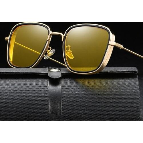 2020 New Steampunk Sunglasses Mens Fashion Glasses Dark Blue Black Lenses Metal Frame Shadow Sunglasses uv400, Oculos de sol