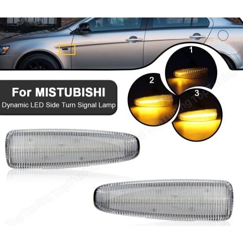2PCS LED Dynamic Side Marker Lamp Blinker Turn Signal Light For Mistubishi Lancer VIII Evolution X Outlander Sport Mirage